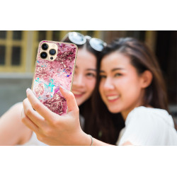 Coque souple transparente pour iPhone 13 PRO - Marbre rose