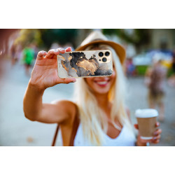 Coque souple transparente pour iPhone 13 PRO - Marbre noir & or