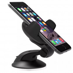 Support voiture universel rotatif 360 fixation ventouse - Noir