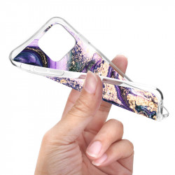 Coque souple transparente pour iPhone 13 PRO - Marbre parme