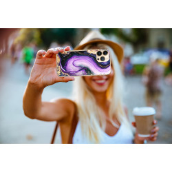 Coque souple transparente pour iPhone 13 PRO - Marbre parme