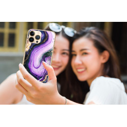 Coque souple transparente pour iPhone 13 PRO - Marbre parme