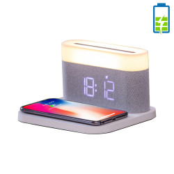 Station daccueil 3 en 1 avec horloge, lampe LED et chargeur sans...