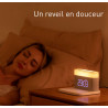 Station daccueil 3 en 1 avec horloge, lampe LED et chargeur sans...