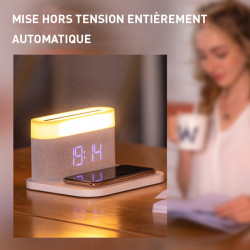 Station daccueil 3 en 1 avec horloge, lampe LED et chargeur sans...