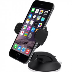 Support voiture universel rotatif 360 fixation ventouse - Noir
