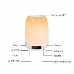 Haut - parleur Bluetooth 5.1 sans fil portatif avec horloge...