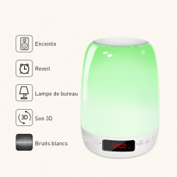 Haut - parleur Bluetooth 5.1 sans fil portatif avec horloge...