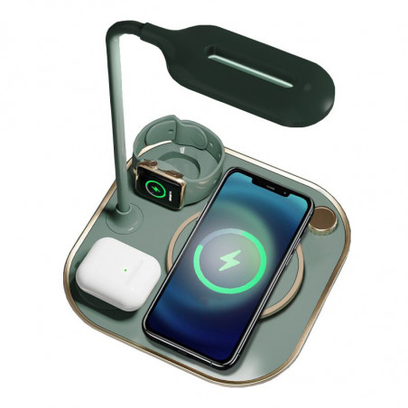 Chargeur sans fil rapide 3 en avec 1 lampe 15W pour...