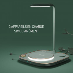 Chargeur sans fil rapide 3 en avec 1 lampe 15W pour...
