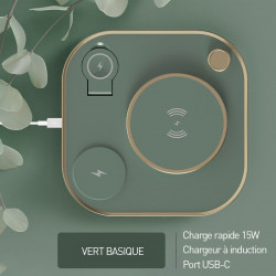 Chargeur sans fil rapide 3 en avec 1 lampe 15W pour...