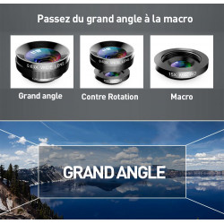 Kit de teleobjectif 6 en 1 avec clip universel pour iPhone et...