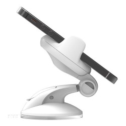 Support voiture universel rotatif 360 fixation ventouse - Blanc