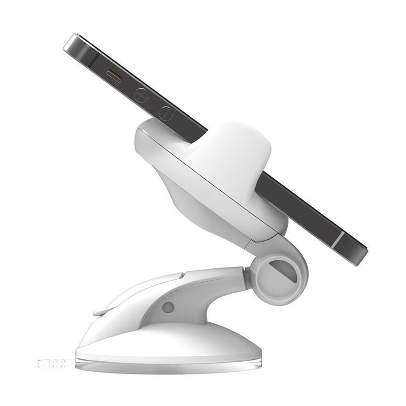Support voiture universel rotatif 360 fixation ventouse - Blanc