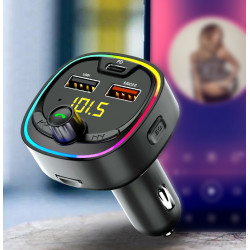 Chargeur allume - cigare rapide BT 5.0 double USB 18W avec...