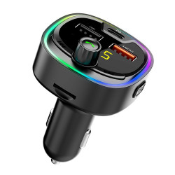 Chargeur allume - cigare rapide BT 5.0 double USB 18W avec...