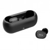 Ecouteurs stereo Bluetooth V5.0 intra auriculaires avec micro - Noir