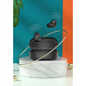 Ecouteurs stereo Bluetooth V5.0 intra auriculaires avec micro - Noir