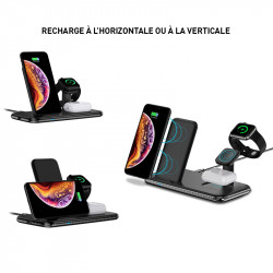 Station daccueil 4 en 1 avec chargeur sans fil rapide Qi 15W pour...