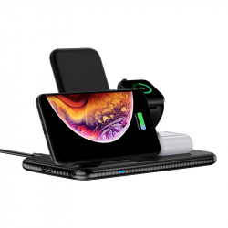 Station daccueil 4 en 1 avec chargeur sans fil rapide Qi 15W pour...