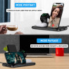 Station daccueil 4 en 1 avec chargeur sans fil rapide Qi 15W pour...