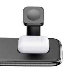 Station daccueil 4 en 1 avec chargeur sans fil rapide Qi 15W pour...