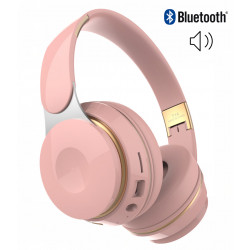 Casque stereo sans fil Bluetooth - Rose