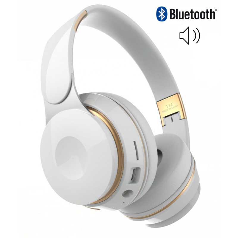 Casque stereo sans fil Bluetooth - Blanc