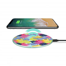 Chargeur a induction sans fil vert eau avec indicateur LED ...