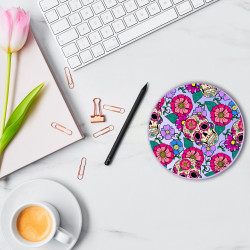 Chargeur a induction sans fil mauve avec indicateur LED - Skull &...