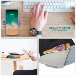 Chargeur a induction sans fil mauve avec indicateur LED - Skull &...