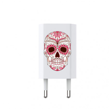 Prise murale universelle blanche - Skull