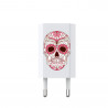 Prise murale universelle blanche - Skull