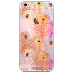 Coque souple transparente pour iPhone 6/6S/7/8/SE 2020 - Plumes de...