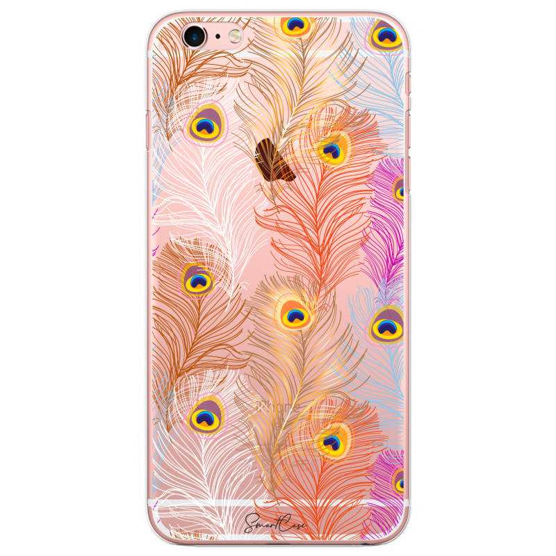 Coque souple transparente pour iPhone 6/6S/7/8/SE 2020 - Plumes de...