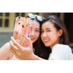Coque souple transparente pour iPhone 6/6S/7/8/SE 2020 - Plumes de...