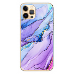 Coque souple transparente pour iPhone 12/12 PRO - Marbre mauve