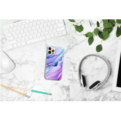 Coque souple transparente pour iPhone 12/12 PRO - Marbre mauve