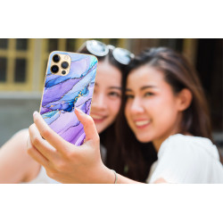 Coque souple transparente pour iPhone 12/12 PRO - Marbre mauve