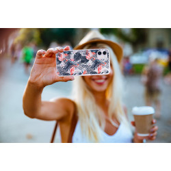 Coque souple transparente pour iPhone 11 - Flamants rose & fleurs