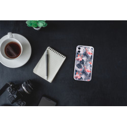 Coque souple transparente pour iPhone 11 - Flamants rose & fleurs