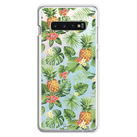Coque souple transparente pour Samsung Galaxy S10 - Ananas & fleurs