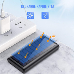 Power bank solaire portable avec charge rapide et haute capacite...