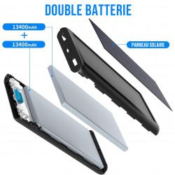 Power bank solaire portable avec charge rapide et haute capacite...