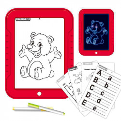Tablette electronique magique fluorescente avec lumiere LED - Rouge