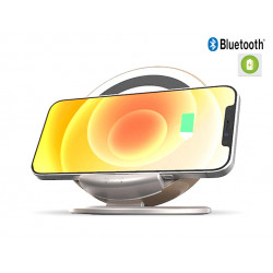 Support mobile avec charge sans fil et haut - parleur Bluetooth - Or