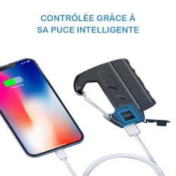 Power bank portable Power Bank 5 000 mAh avec mousqueton - Noir
