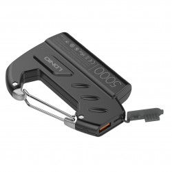 Power bank portable Power Bank 5 000 mAh avec mousqueton - Noir