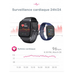 Montre intelligente connectee etanche avec indiquateur de la...