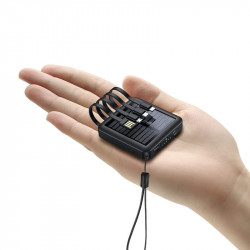 Mini power bank solaire 20 000 mAh avec cables integres Lightning...